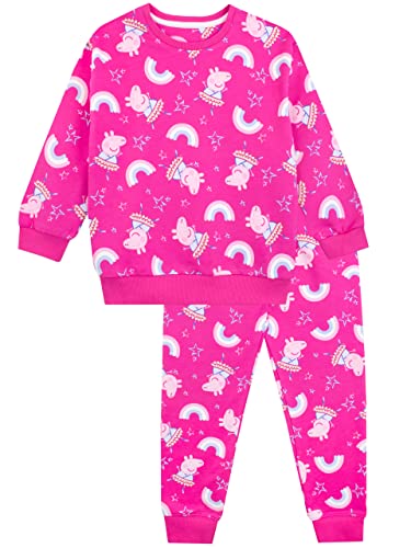 Peppa Pig Mädchen Sweatshirt und Jogger Set Peppa Wutz Rosa 104 von Peppa Pig