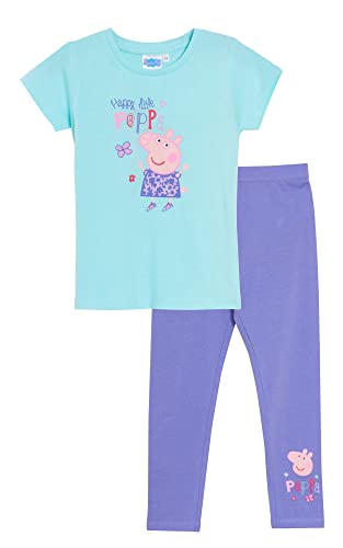 Peppa Pig Mädchen T-Shirt und Leggings Set Kids Peppa Daywear Matching Top + Bottoms Outfit von Peppa Pig