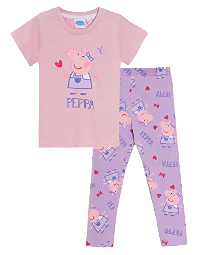 Peppa Pig Mädchen T-Shirt und Leggings Set Kids Peppa Daywear Matching Top + Bottoms Outfit von Peppa Pig