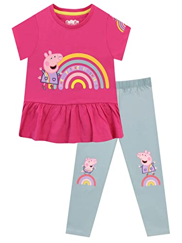 Peppa Pig Mädchen T-Shirt und Leggins Mehrfarbig 104 von Peppa Pig