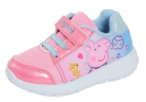 Peppa Pig Mädchen Turnschuhe Glitzer Sport Sneakers Casual Sommer Schuhe, rosa, blau, 27 EU von Peppa Pig