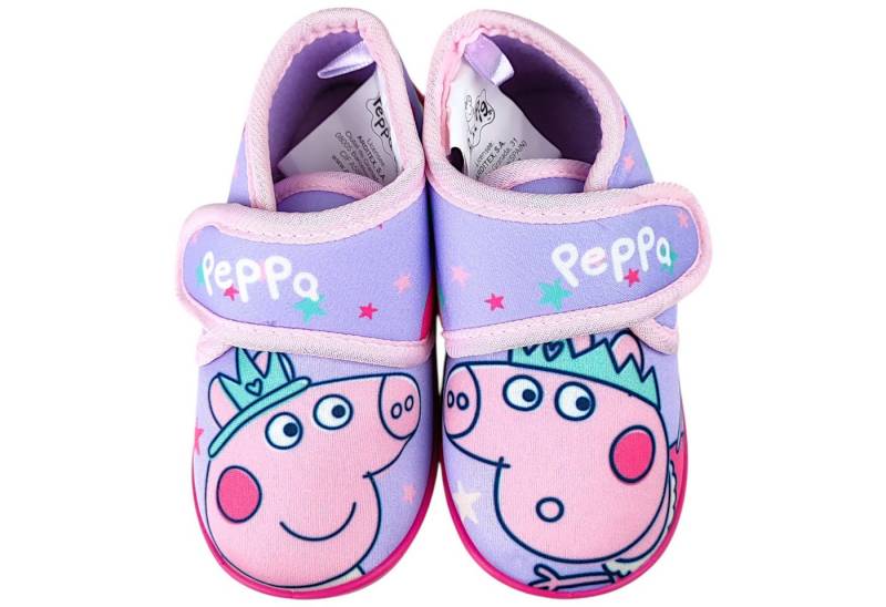 Peppa Pig Peppa Wutz Hausschuh Mädchen Pantoffeln mit Klettverschluss Gr. 22-27 von Peppa Pig