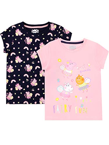 Peppa Pig Peppa Wutz Mädchen T-Shirt Packung mit 2 Mehrfarbig 110 von Peppa Pig