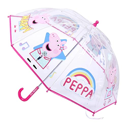 Peppa Pig Peppa Wutz Regenschirm Stockschirm 71 cm Durchmesser Bubble Schirm (Peppa 1) von Peppa Pig