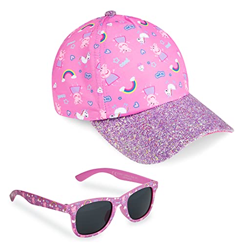 Peppa Pig Peppa Wutz Sonnenhut , Basecap und Sonnenbrille Set, Kinder Mädchen ab 3 Jahren, Einheitsgröße von Peppa Pig