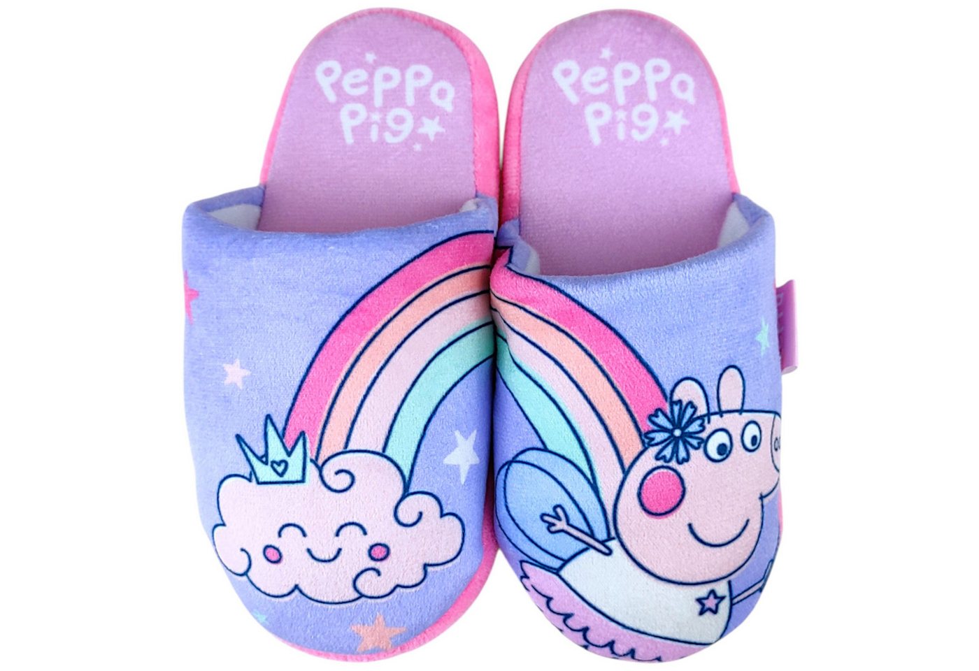 Peppa Pig Peppa Wutz und Regenbogen Hausschuh Mädchen Slipper Pantoffeln Gr. 26-33 von Peppa Pig