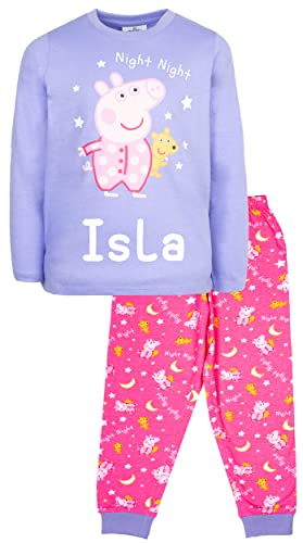 Peppa Pig – Personalisierter Kinder-Pyjama – Rosa & Lila Langarm-Pyjama – Nachtwäsche aus 100% Baumwolle – Offizielles Merchandise - 4/5 Jahre von Peppa Pig