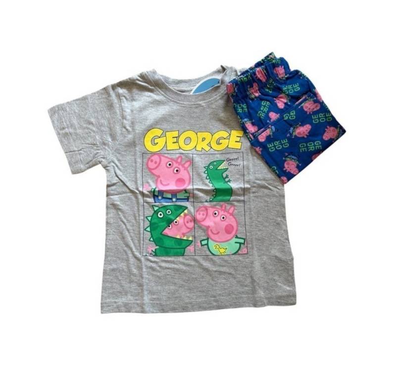 Peppa Pig Pyjama Kurzer Peppa Pig Jungen-Pyjama „George“, Grau-blau oder Blau-rot, (Set, 2 tlg) von Peppa Pig
