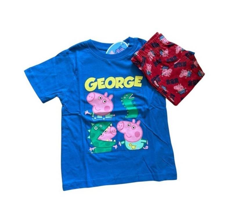 Peppa Pig Pyjama Kurzer Peppa Pig Jungen-Pyjama „George“, Grau-blau oder Blau-rot, (Set, 2 tlg) von Peppa Pig