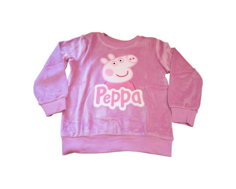 Peppa Pig Rundhalspullover Peppa Pig Rundhals-Pullover für Mädchen, Rosa, Velours von Peppa Pig