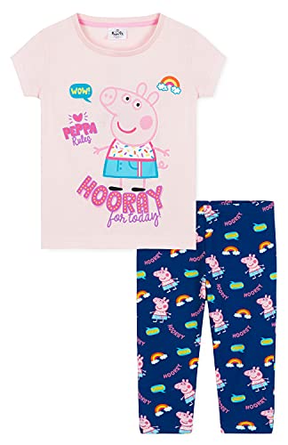 Peppa Pig Schlafanzug Mädchen, Peppa Wutz Schlafanzug Kinder, 92-116 (3-4 Jahre, Rosa/Blau) von Peppa Pig