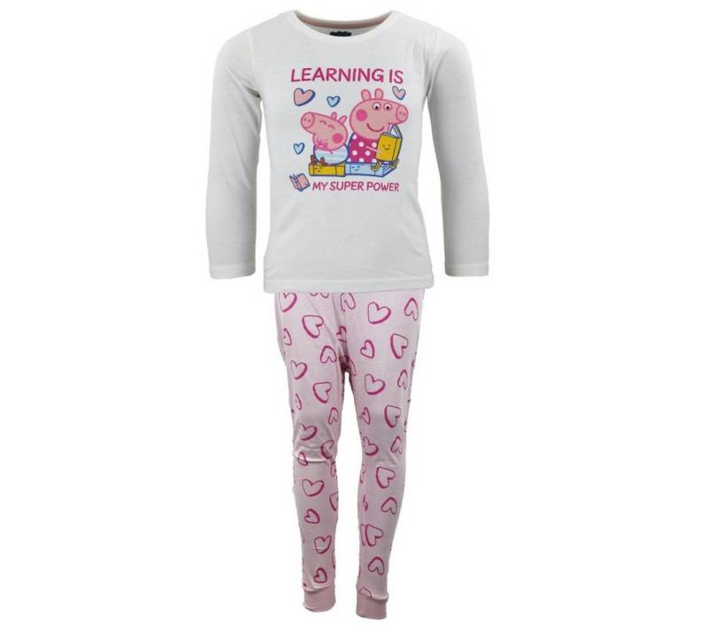 Peppa Pig Schlafanzug Peppa Wutz Mädchen Kinder langarm Pyjama Gr. 92 bis 116, 100% Baumwolle von Peppa Pig