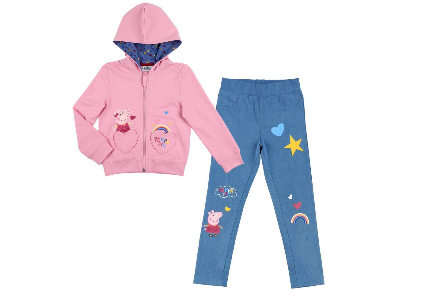 Peppa Pig Shirt & Leggings Peppa Wutz Pig Mädchen Set Sweatjacke und Leggings von Peppa Pig