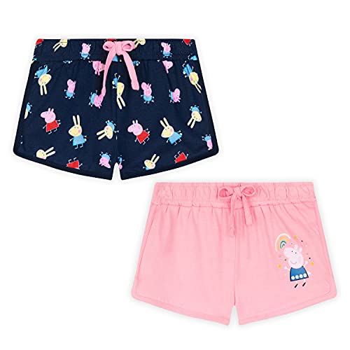 Peppa Pig Shorts Mädchen, Peppa Wutz Kurze Hose Mädchen 2er Pack, Baumwoll Hosen Mädchen, 86-110 (3-4 Jahre) von Peppa Pig