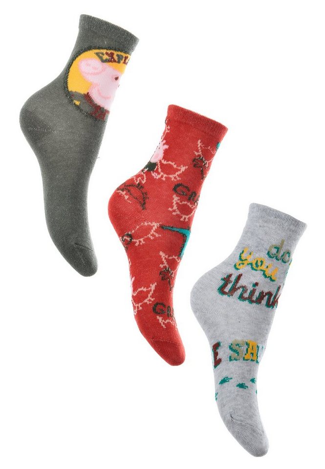 Peppa Pig Socken George Kinder Jungen Socken Paket Strümpfe (3-Paar) von Peppa Pig