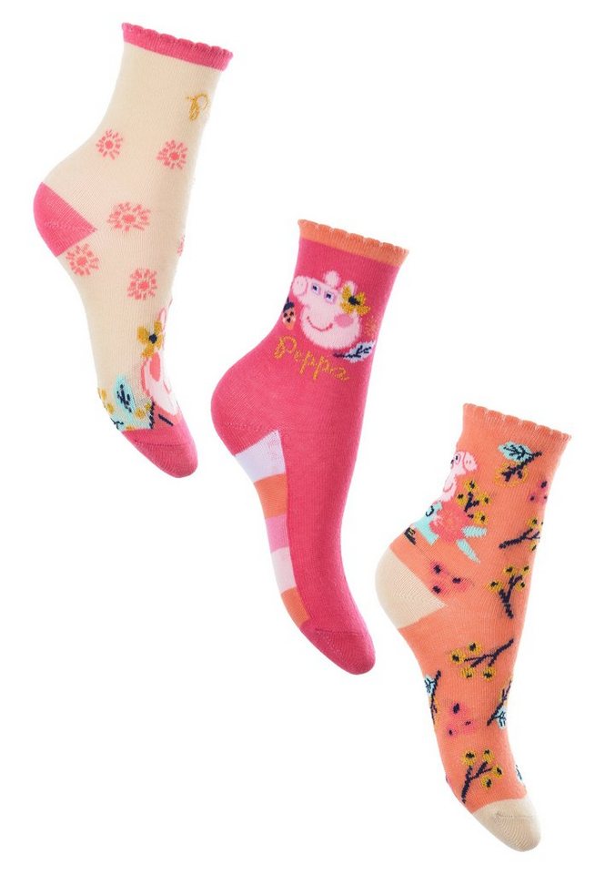 Peppa Pig Socken Peppa Wutz Kinder Mädchen Socken Paket Strümpfe (3-Paar) von Peppa Pig