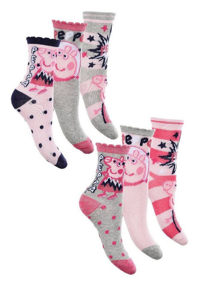 Peppa Pig Socken Peppa Wutz Kinder Mädchen Socken Paket Strümpfe (6-Paar) von Peppa Pig