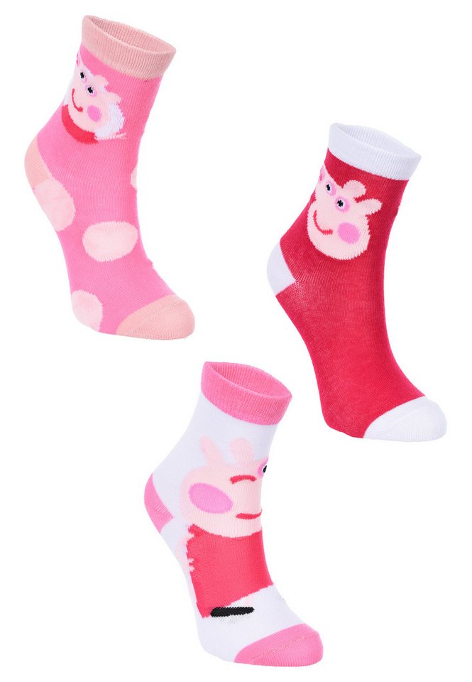 Peppa Pig Socken Peppa Wutz Kinder Mädchen Socken Strümpfe (3-Paar) von Peppa Pig