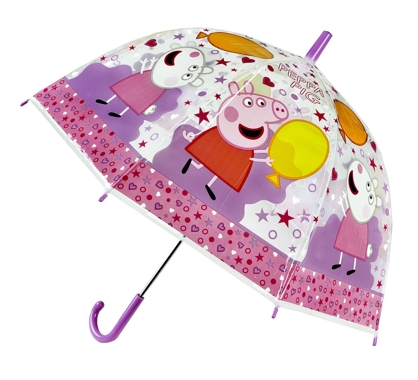 Peppa Pig Stockregenschirm Bunter Kinder-Regenschirm Ideal für kleine Hände 40 cm Durchmesser von Peppa Pig
