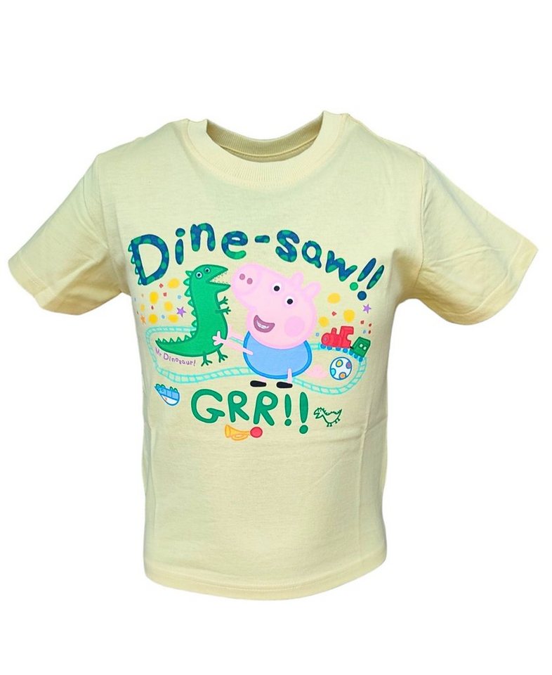 Peppa Pig T-Shirt Schorsch & Sausier Jungen Kurzarmshirt aus Baumwolle Gr. 92- 116 cm von Peppa Pig