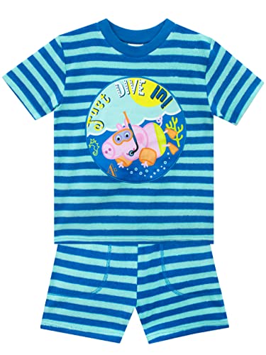 Peppa Pig T-Shirt und Shorts Set | George Wutz Kleidung Jungen | Kinder Sommerkleidung Blau 104 von Peppa Pig