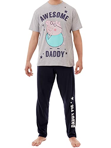 Peppa Wutz Herren Daddy Pig Schlafanzuge Grau Size Medium von Peppa Pig