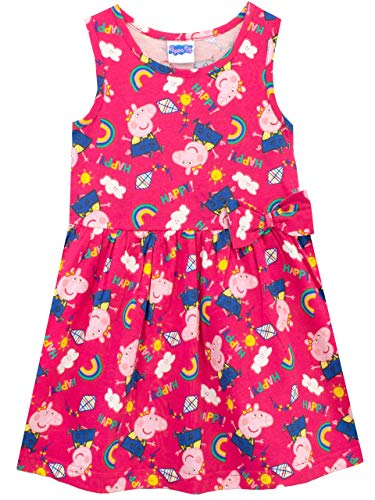 Peppa Wutz Kleid Mädchen | Regenbogen Sommerkleid Mädchen | Kurzarm Kleider Für Kinder 128 von Peppa Pig