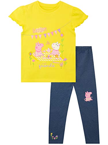 Peppa Wutz Mädchen Top und Leggings Mehrfarbig 110 von Peppa Pig