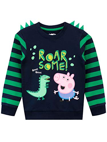 Peppa Wutz Jungen George Pig Sweatshirt Blau 104 (UK 3-4 Years) von Peppa Pig