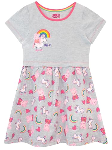 Peppa Wutz Kleid Mädchen | Regenbogen Sommerkleid Mädchen | Kurzarm Kleider Für Kinder Mehrfarbig 128 von Peppa Pig