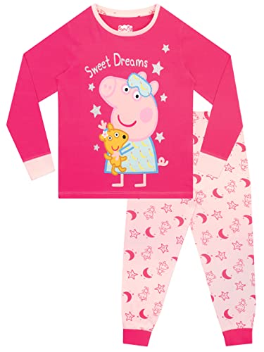 Peppa Wutz Schlafanzug | 100% Baumwolle Schlafanzüge für Mädchen | Langarm Pyjama Kinder 110 von Peppa Wutz