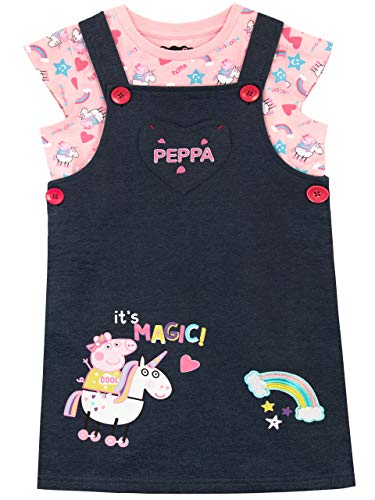 Peppa Wutz Mädchen Peppa Pig Trägerkleid Mehrfarbig 128 von Peppa Pig