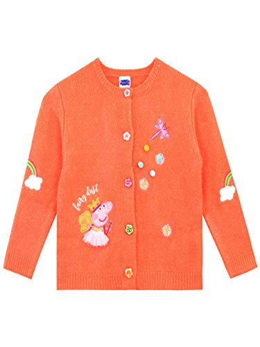 Peppa Wutz Mädchen Strickjacke Orange 122 von Peppa Pig