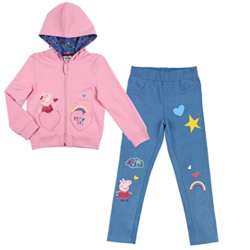 Peppa Wutz Pig Mädchen Set Sweatjacke und Leggings (Rosa, 3Y) von Peppa Wutz