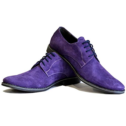 Modello Arrio - EU 45 - US 12 - UK 11-30 cm - Handgemachtes Italienisch Bunte Herrenschuhe Lederschuhe Herren Violett Oxfords Abendschuhe Schnürhalbschuhe - Rindsleder Wildleder - Schnüren von PeppeShoes