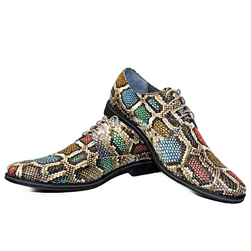 Modello Kolorrelo - - Handgemachtes Italienisch Bunte Herrenschuhe Lederschuhe Herren Mehrfarbig Oxfords Abendschuhe Schnürhalbschuhe - Rindsleder Geprägtes Leder - Schnüren von PeppeShoes