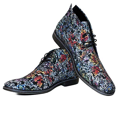 Modello Puciorro - EU 44 - US 11 - UK 10 - 29 cm - Handgemachtes Italienisch Bunte Herrenschuhe Lederschuhe Herren Mehrfarbig Stiefeletten Chukka Stiefel - Rindsleder Weiches Leder - Schnüren von PeppeShoes
