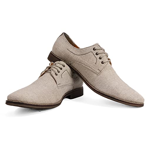 Modello Vacanze - EU 40 - US 7 - UK 6-25,5 cm - Handgemachtes Italienisch Bunte Herrenschuhe Lederschuhe Herren Beige Oxfords Abendschuhe Schnürhalbschuhe - Rindsleder - Schnüren von PeppeShoes