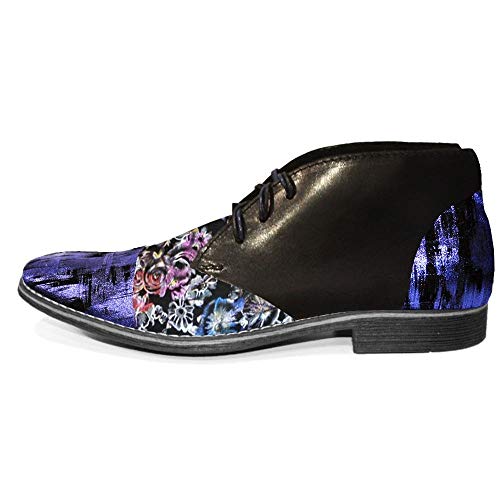 PeppeShoes Modello Alamara - EU 41 - US 8 - UK 7-26 cm - Handgemachtes Italienisch Bunte Herrenschuhe Lederschuhe Herren Mehrfarbig Stiefeletten Chukka Stiefel - Rindsleder Wildleder - Schnüren von PeppeShoes