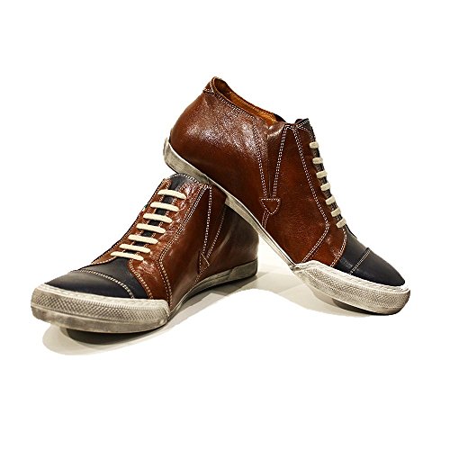 PeppeShoes Modello Emiliano - EU 42 - US 9 - UK 8-27 cm - Handgemachtes Italienisch Bunte Herrenschuhe Lederschuhe Herren Braun Mode Sneakers Lässige Schuhe - Rindsleder Weiches Leder - Schlüpfen von PeppeShoes