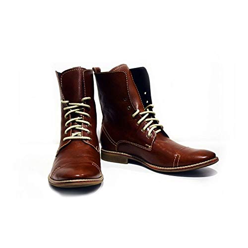 PeppeShoes Modello Florenze - EU 42 - US 9 - UK 8-27 cm - Handgemachtes Italienisch Bunte Herrenschuhe Lederschuhe Herren Braun Hohe Stiefel - Rindsleder Weiches Leder - Schnüren von PeppeShoes