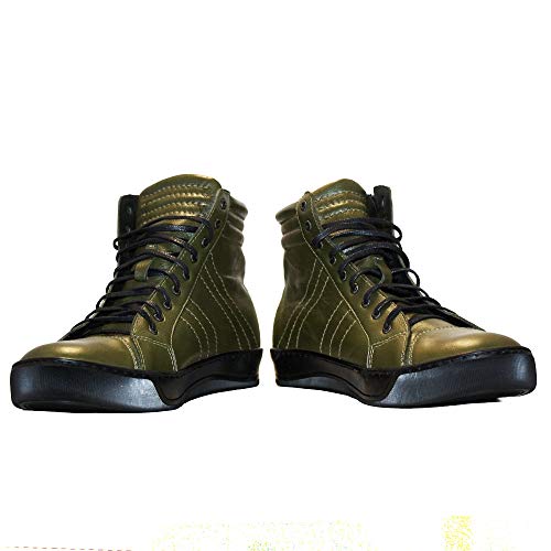 PeppeShoes Modello Userro - EU 42 - US 9 - UK 8-27 cm - Handgemachtes Italienisch Bunte Herrenschuhe Lederschuhe Herren Grün Mode Sneakers Lässige Schuhe - Rindsleder Weiches Leder - Schnüren von PeppeShoes