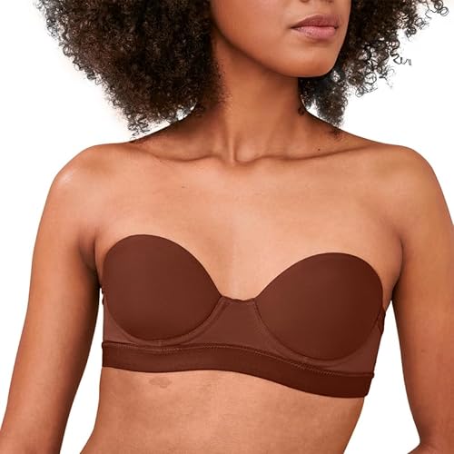 Pepper MVP Multiway Trägerloser BH für Damen | Bügel, Multi-Way Convertible Träger | Trägerloser BH für kleine Brustfrauen, Cocoa, 70AA von Pepper