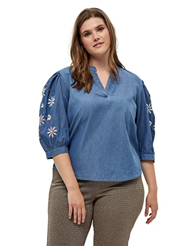 Peppercorn ,Women's ,Delara Curved Blouse, 9600 LIGHT BLUE WASH ,16 von Peppercorn