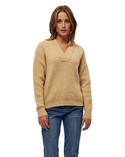 Peppercorn Damen Penelope V-neck Jumper V Ausschnitt Pullover, 0273m Warm Sand Melange, L EU von Peppercorn