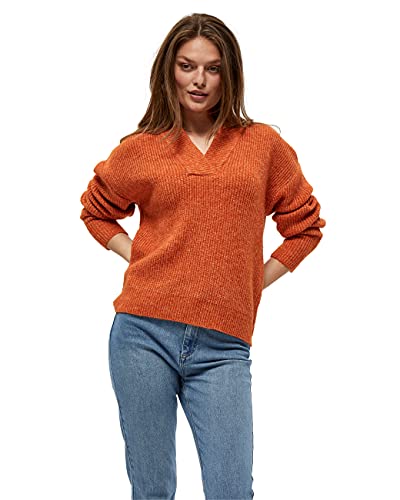 Peppercorn ,Women's ,Penelope V-Neck Pullover, 6835M APRICOT ORANGE MELANGE ,XXL von Peppercorn