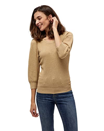 Peppercorn Tana Runden Hals 3/4 Ärmel Strickpullover | Pullover Damen In Braun | Frühling Pulli Damen | Größe S von Peppercorn