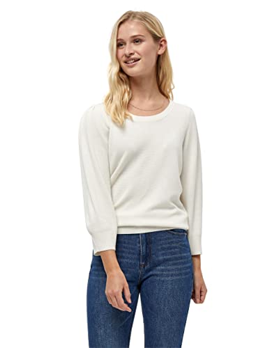 Peppercorn Tana Runden Hals 3/4 Ärmel Strickpullover | Pullover Damen In White | Frühling Pulli Damen | Größe L von Peppercorn