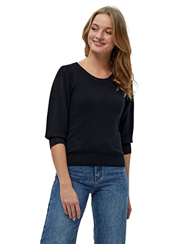 Peppercorn Tana Runden Hals 3/4 Ärmel Strickpullover | Pullover Damen In Schwarz | Frühling Pulli Damen | Größe M von Peppercorn