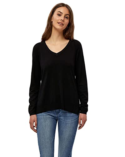 Peppercorn Tana Damen Pullover Lange Ärmel Größe L | Schwarzer Pullover Damen | V-Neck Strickpullover | Pullover Damen Elegant | Frühling V-Ausschnitt-Pulli | Damenpullover Langarm von Peppercorn